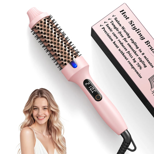 Dual Voltage Ionic Thermal Brush For Curling And Straightening 6 Temperature Settings & LED Digital Display Hot Air Styler Peaceful Pleasures Health and Wellness