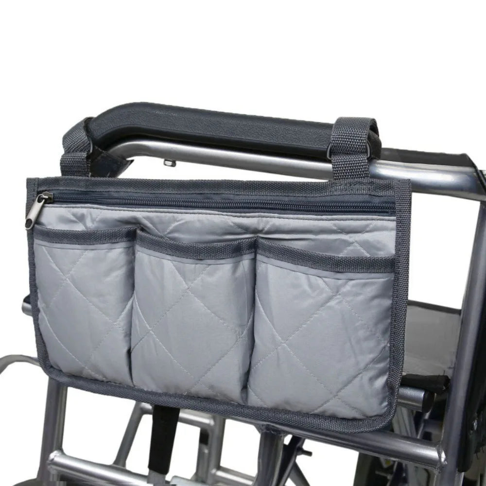 Wheelchair Armrest Hanging Bag | Multi-Pocket Waterproof Organizer