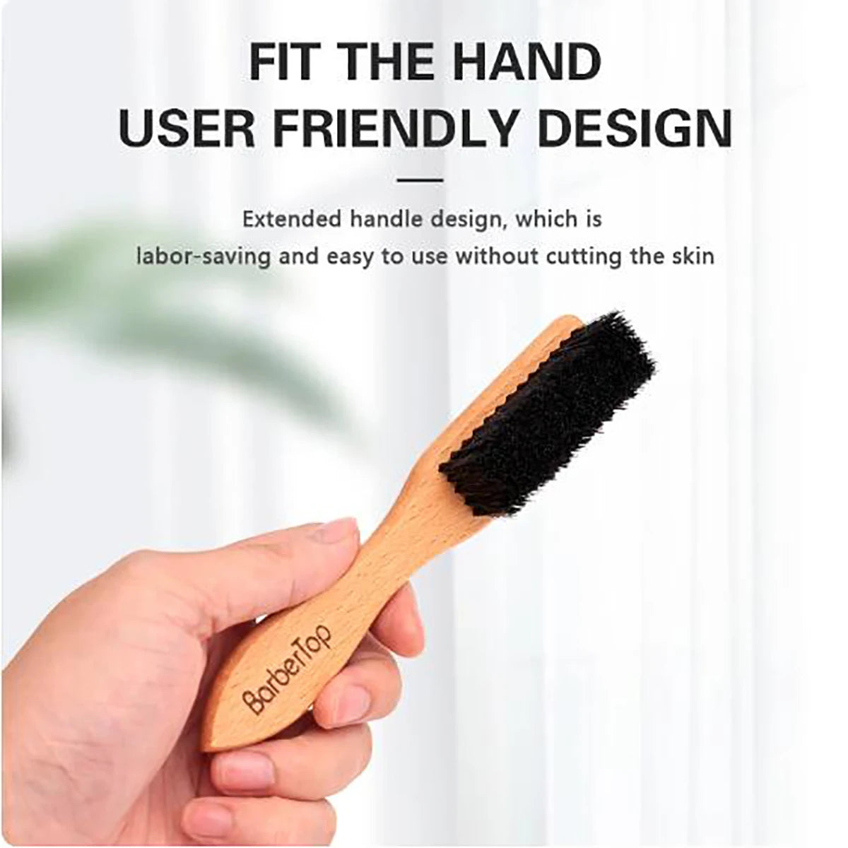 Barbershop Wooden Handle Boar Bristle Beard Brush Soft Hair Cleaning Brush Broken Hair Remove Comb Salon Men Beard Shaving Tools Peaceful Pleasures Health and Wellness