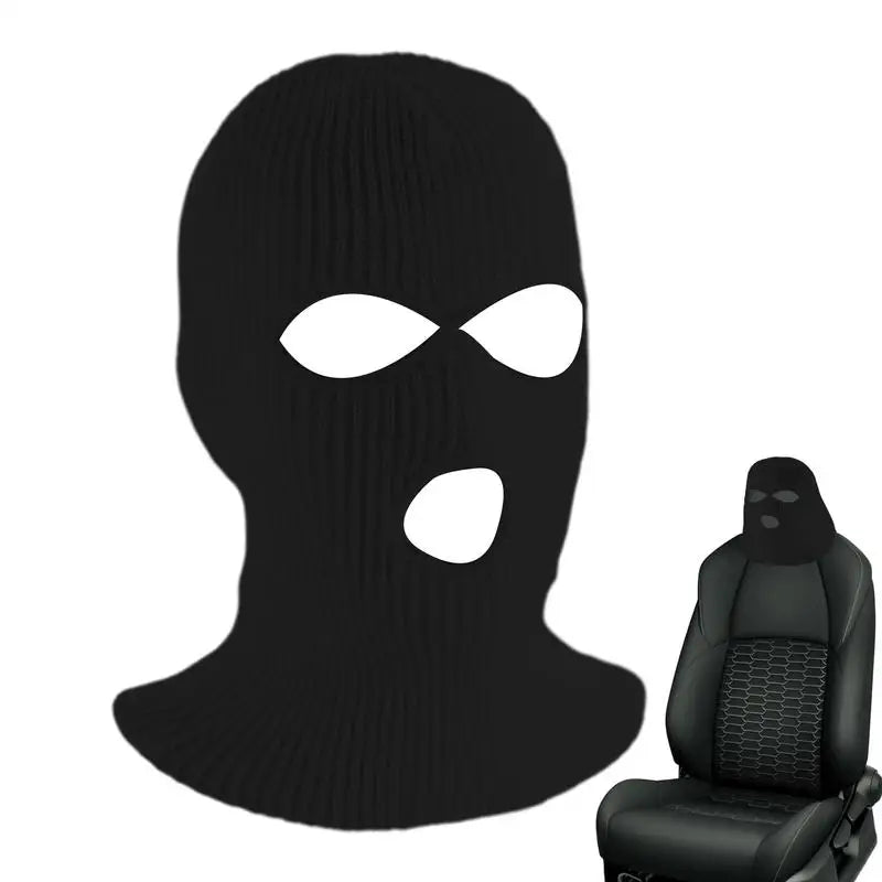 3-hole Car Seat Headrest Full Face Cover Ski Mask Hat Anti Ash Protection For Car Interior Seats Funny Cover Decoration Peaceful Pleasures Health and Wellness