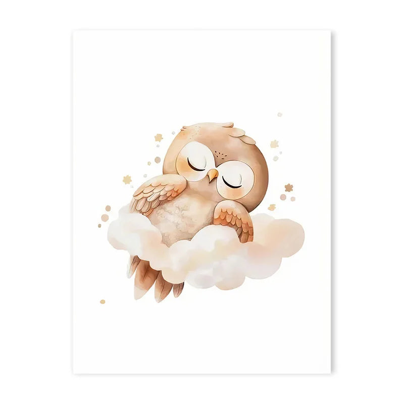 Cute Animal Canvas Wall Art for Kids Bedroom & Nursery