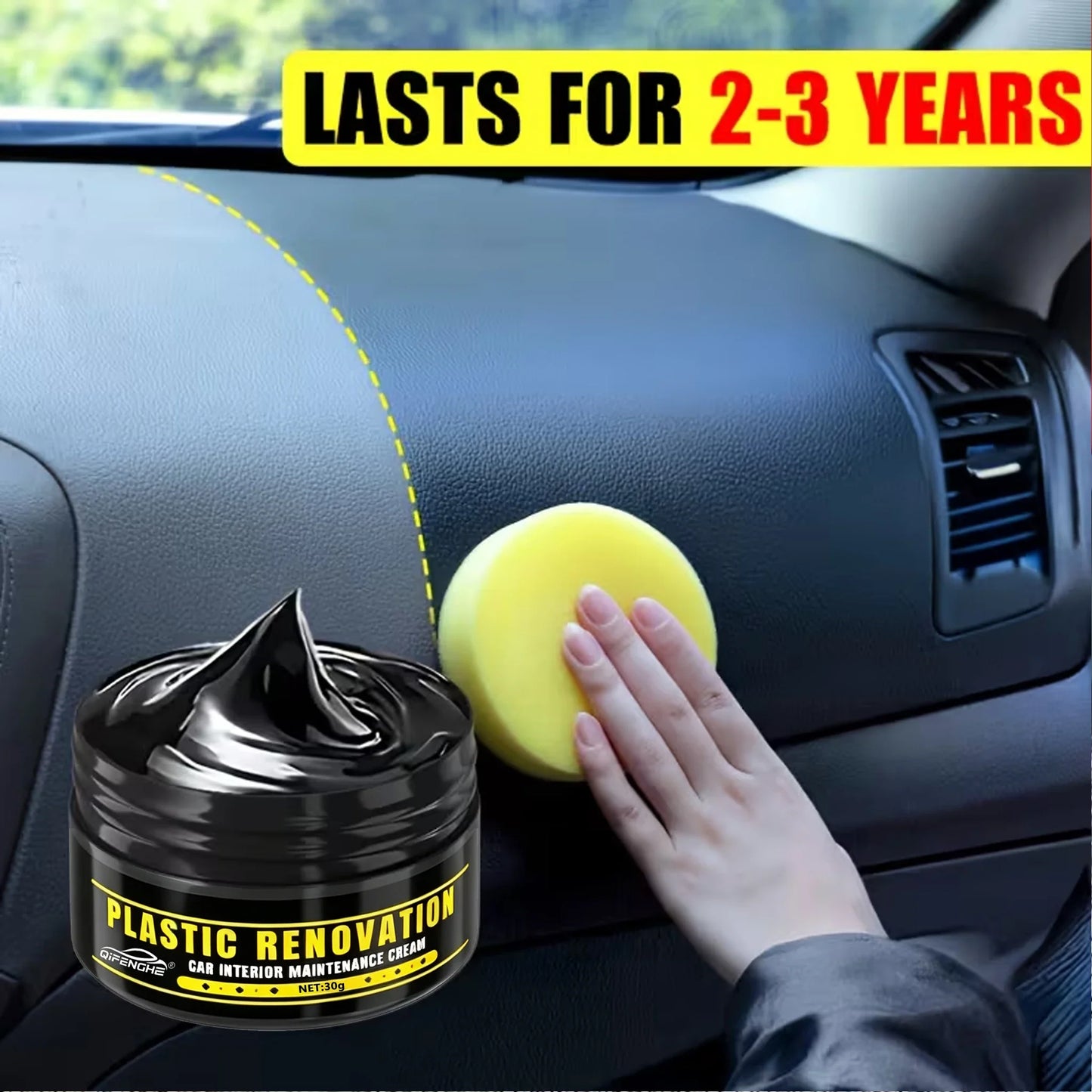 Car Plastic Trim Restorer & Black Interior Polish Wax