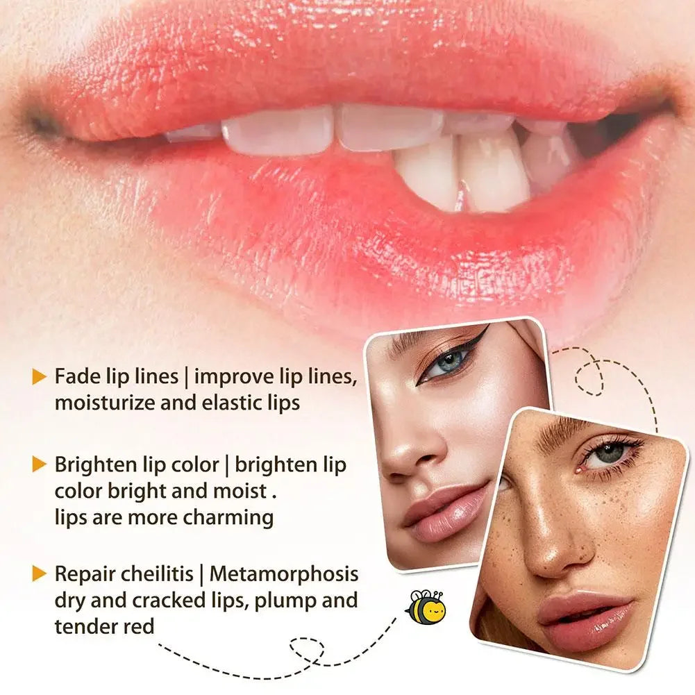 Honey Lip Oil Hydrating Overnight make Up Lip Balm Moisturizing Gloss Shiny Plumping reduces lip lines Lip Skin Care 5g Peaceful Pleasures Health and Wellness
