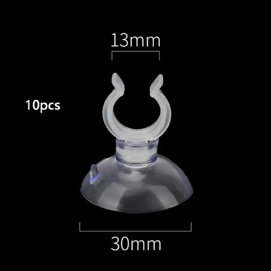 10-Pack Aquarium Suction Cups with Hook & Hose Clamp | Fish Tank Aquarium Accessories Oasis Select 13x30mm