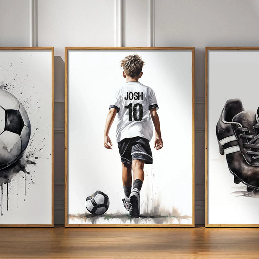 Personalized Football Player Canvas Poster | Boys & Men's Gift Canvas Wall Art Peaceful Pleasures Health and Wellness