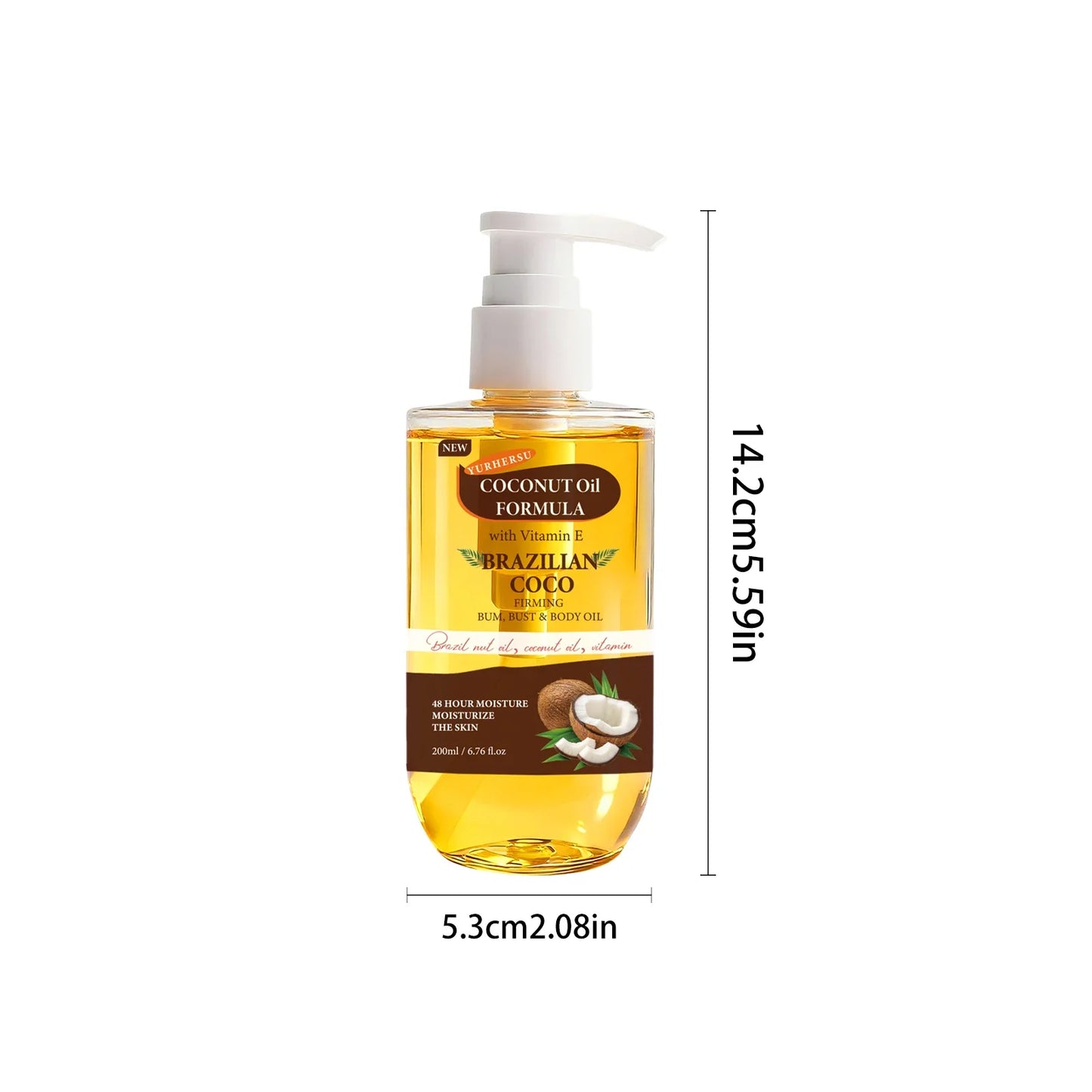Organic Coconut Oil Body Cream – Deep Moisturizing, 200ml