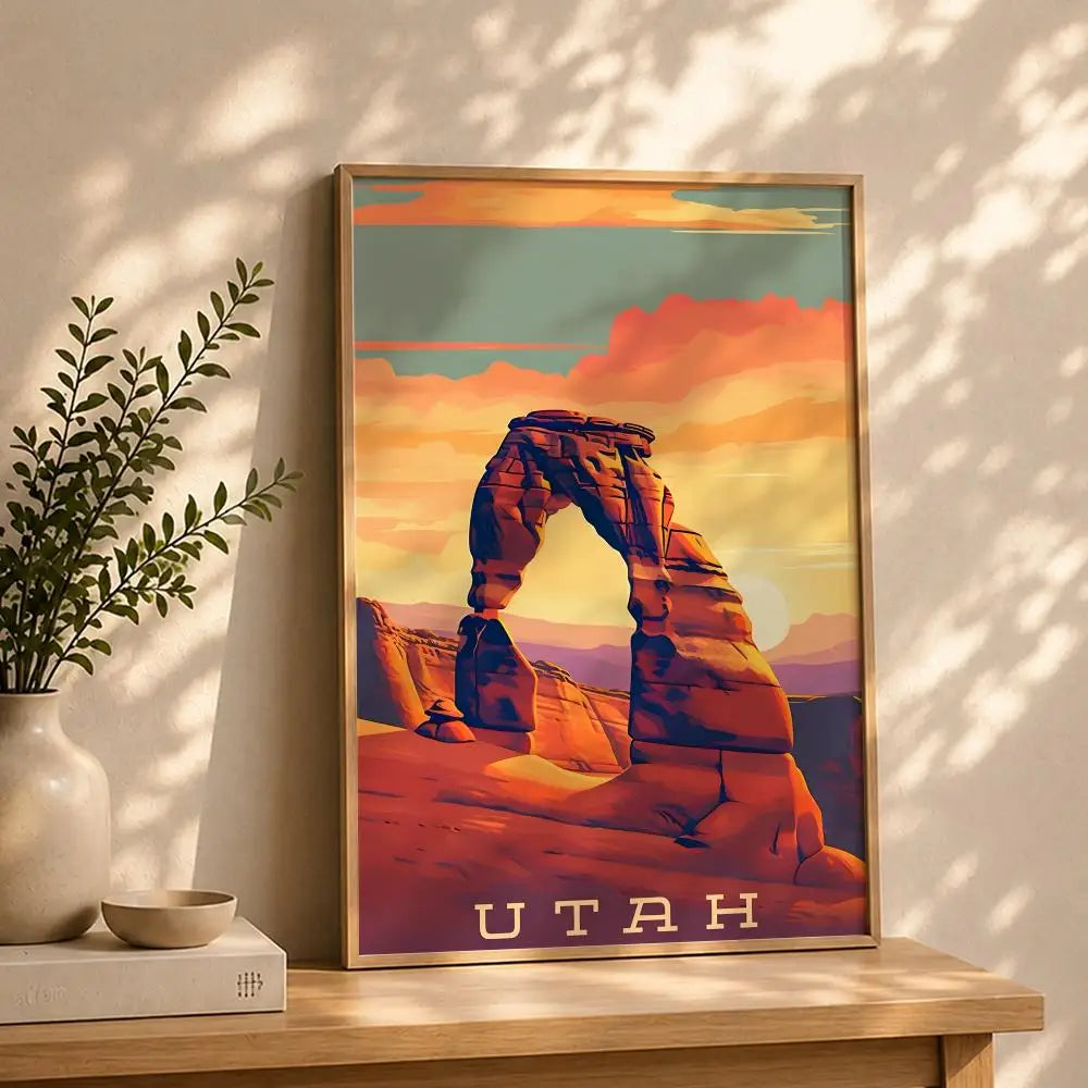 Scenery A-Arches National ParkS Poster HD Self Adhesive Waterproof Wall Art Ideal for Home Office Dorm Bedroom Great Gift Peaceful Pleasures Health and Wellness White11 40X50cmNoframe