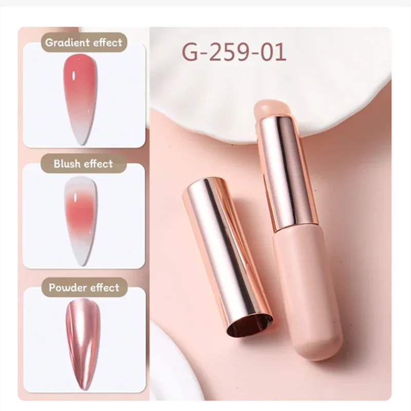 Nail Art Silicone Brush Reusable Mirror Powder Pigment Applying Manicure Tool Gradient Effect Nail Arts Silicone Applicator Peaceful Pleasures Health and Wellness G-259-01
