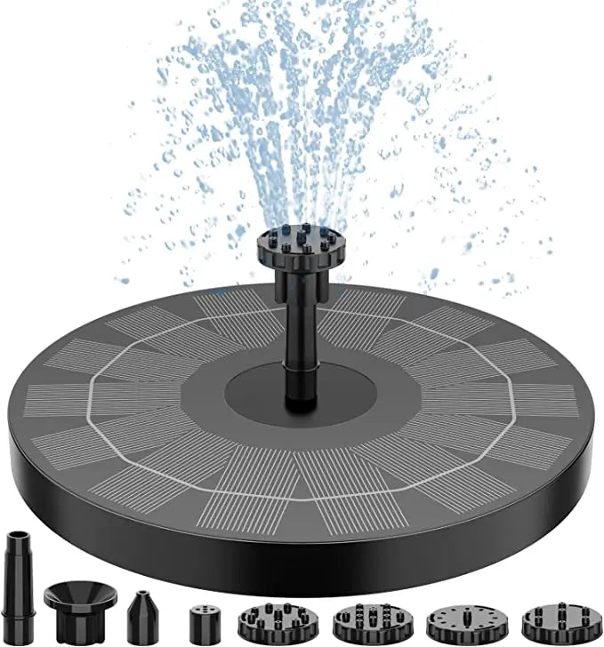 2.5W Solar Fountain Pump – 6 Nozzles, Bird Bath & Pond