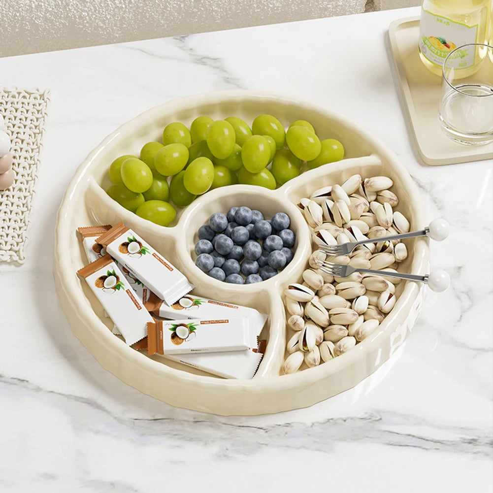 Multi-Compartment Snack & Fruit Serving Tray | Nut Candy Plate