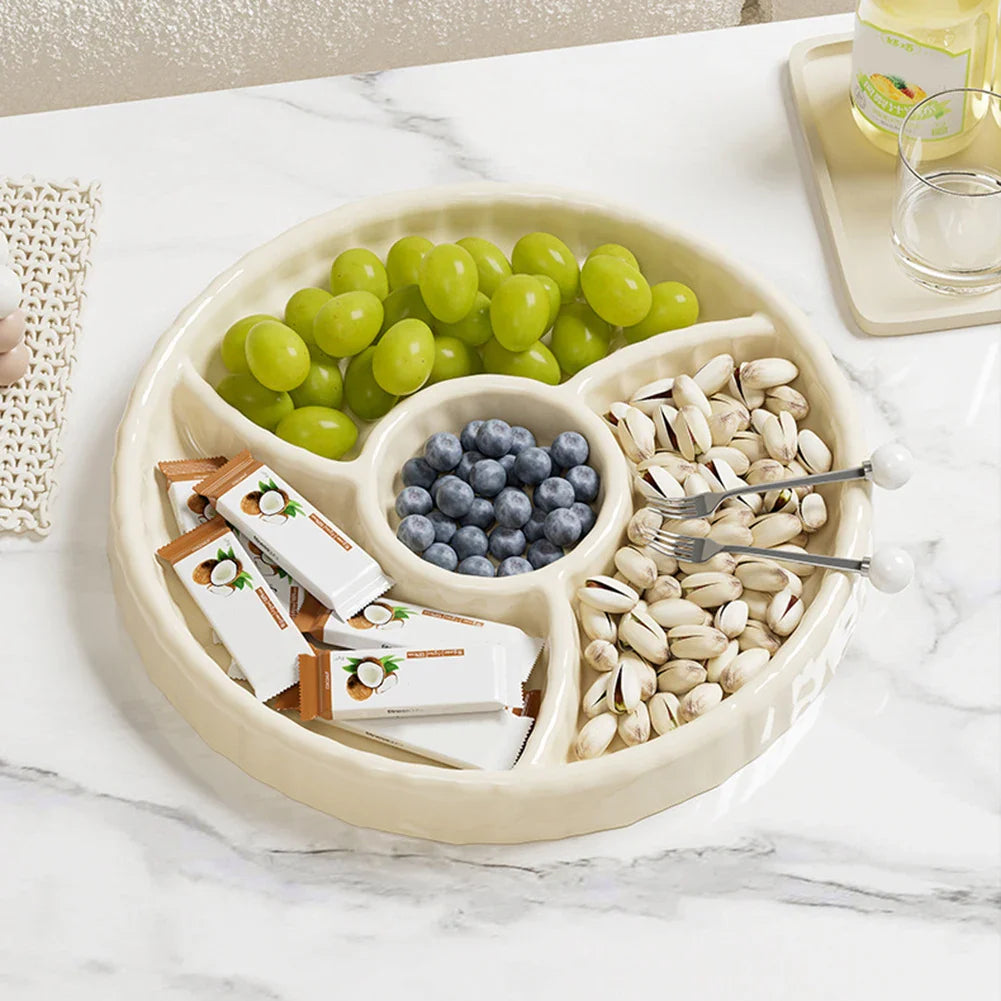 Multi-Compartment Snack & Fruit Serving Tray | Nut Candy Platter