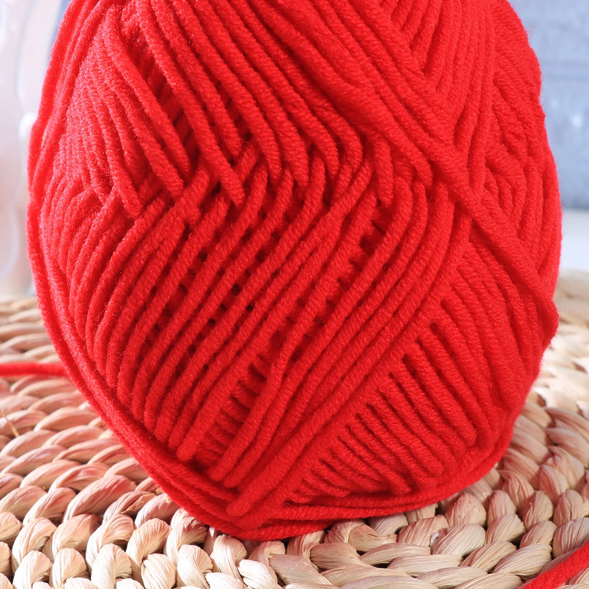Red Milk Wool Yarn Cotton Chunky Hand Woven Crochet Knitting Wool Yarn Warm Yarn For Sweaters Hats Scarves DIY Making Craft Tool Peaceful Pleasures Health and Wellness