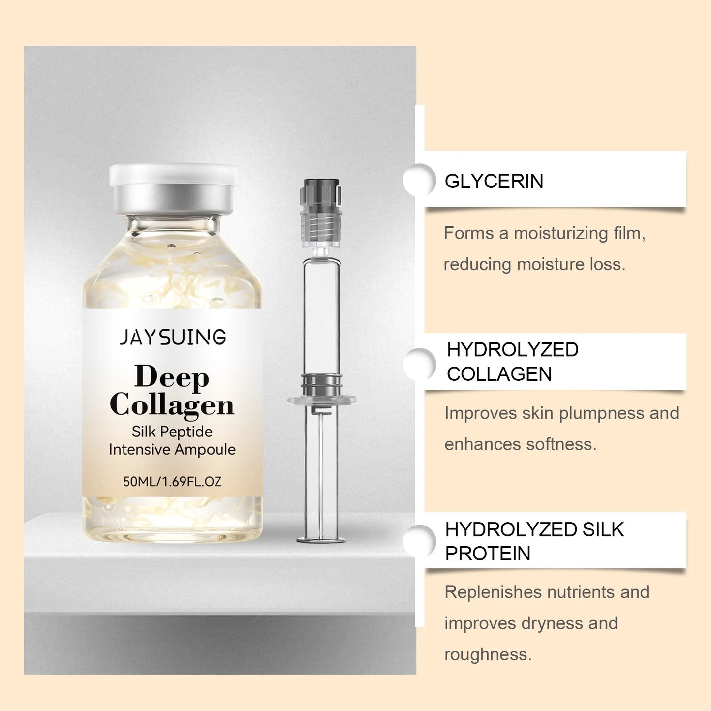 Collagen Silk Peptide Ampoule Serum – Firming & Anti-Wrinkle
