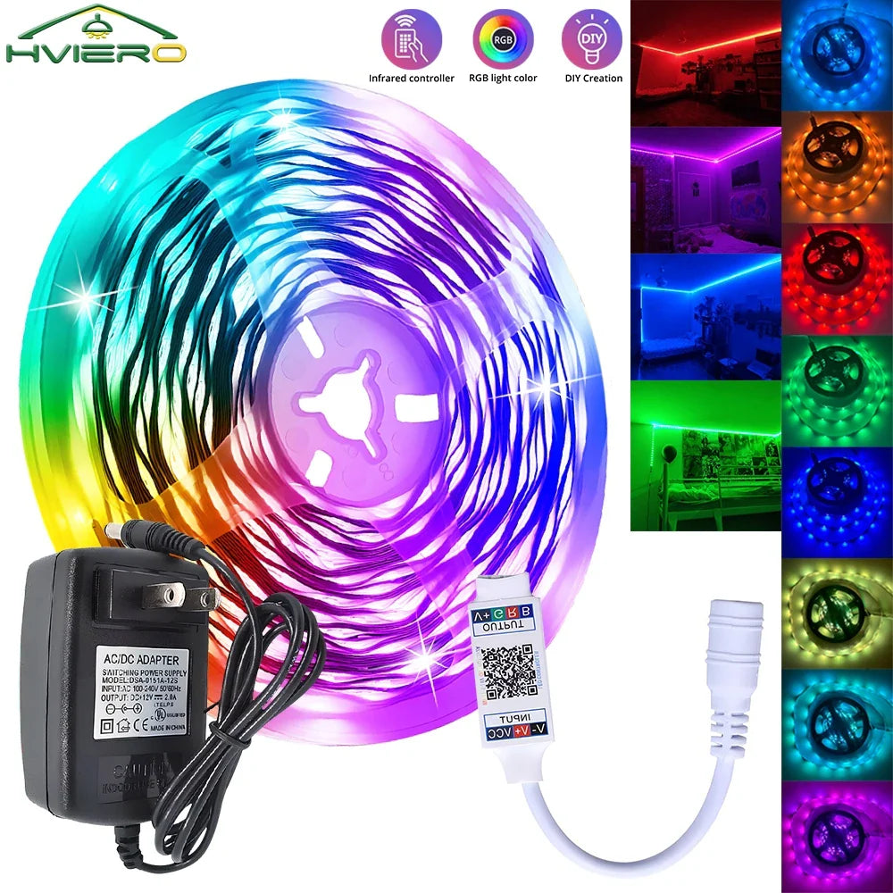 Bluetooth RGB LED Strip Lights SMD 5050 5M/10M – 24-Key Control