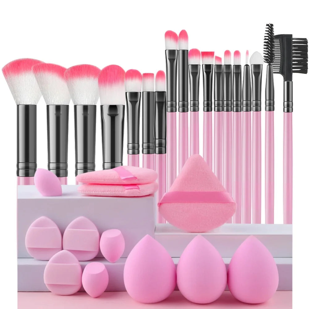 18-Piece Makeup Brush Set – Foundation, Eyeshadow & Blush