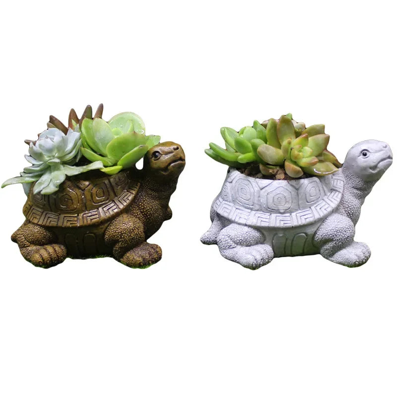 Cartoon Turtle Succulent Resin Planter | Micro Garden Pot