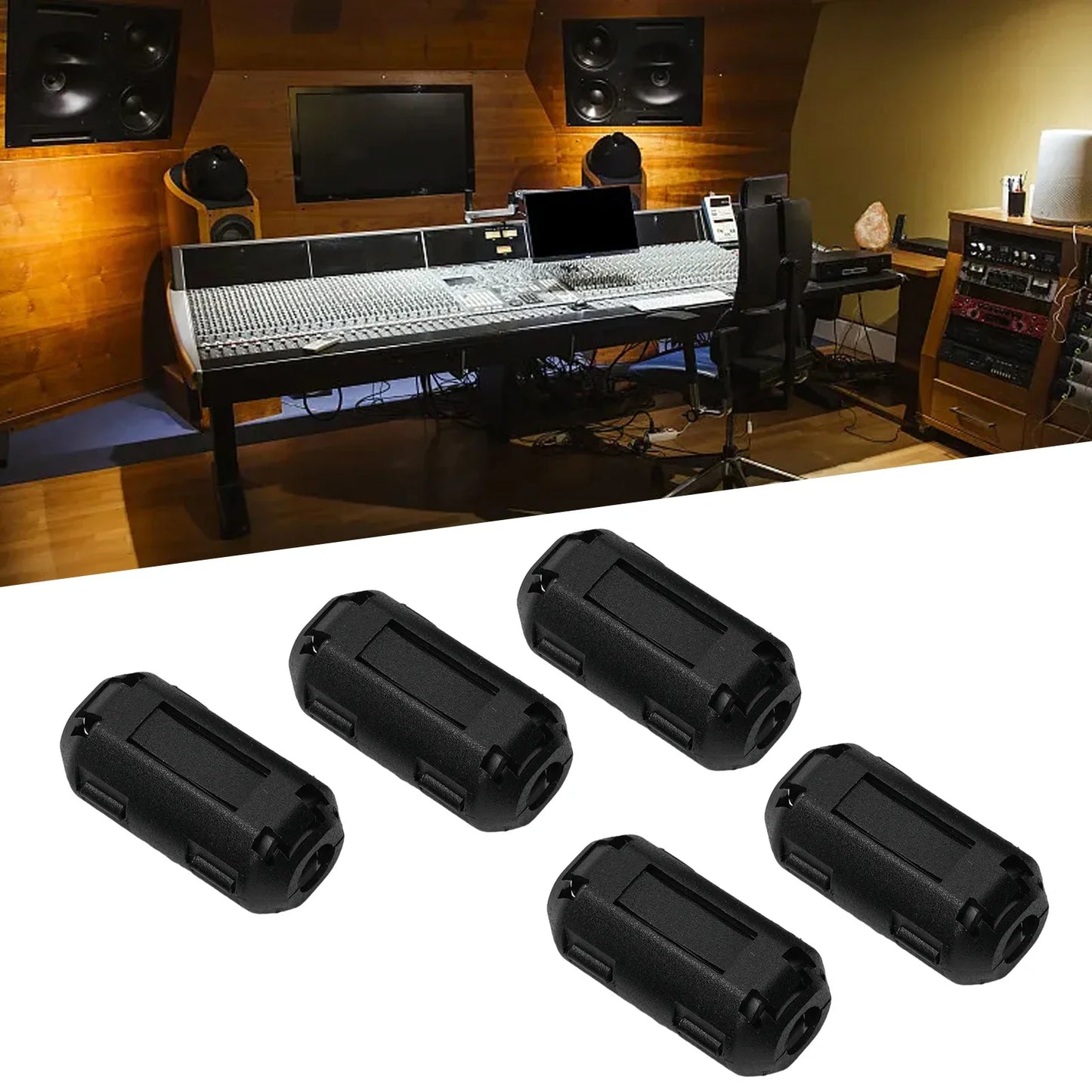 5-Pack Clip-On Ferrite Bead EMI RFI Noise Filter | 5 Sizes