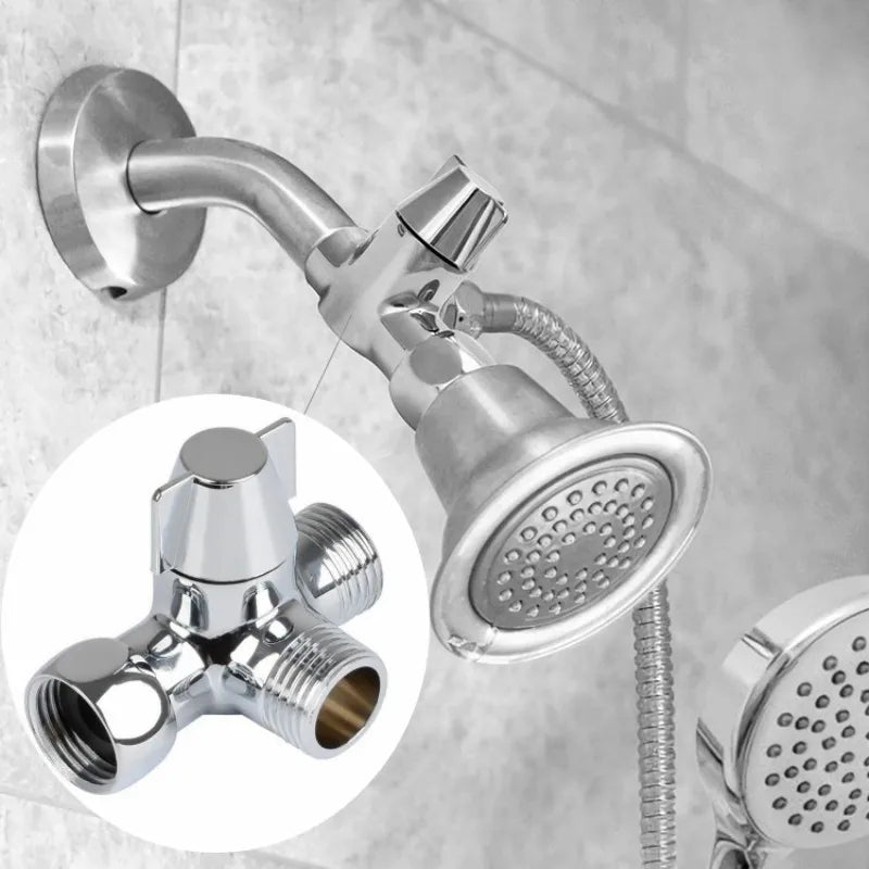 G1/2" 3-Way Brass Shower Diverter Valve T-Adapter Converter