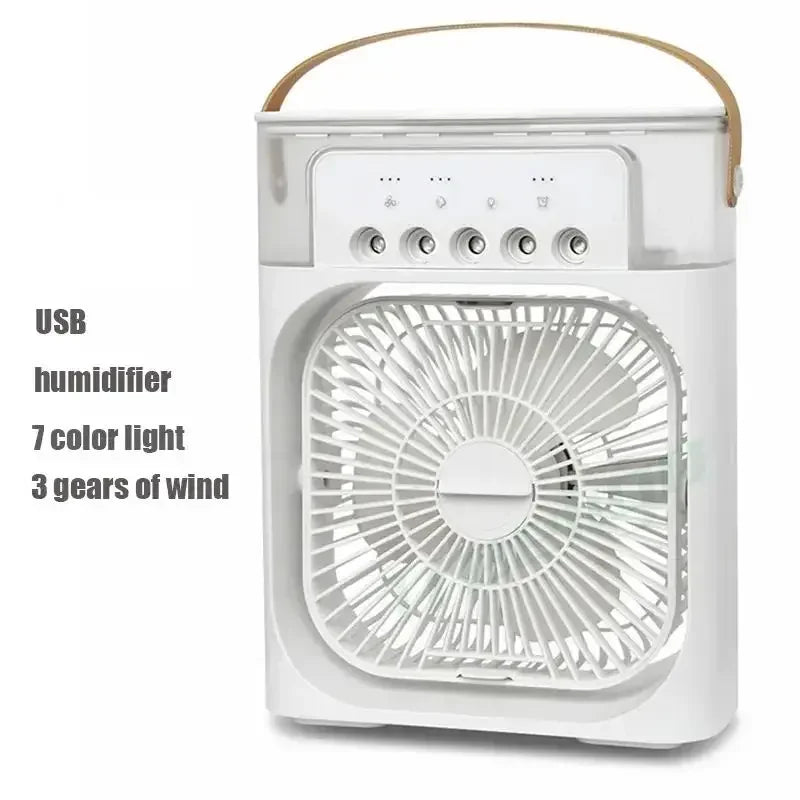 3-in-1 Portable Air Cooler Fan | LED Night Light & Humidifier