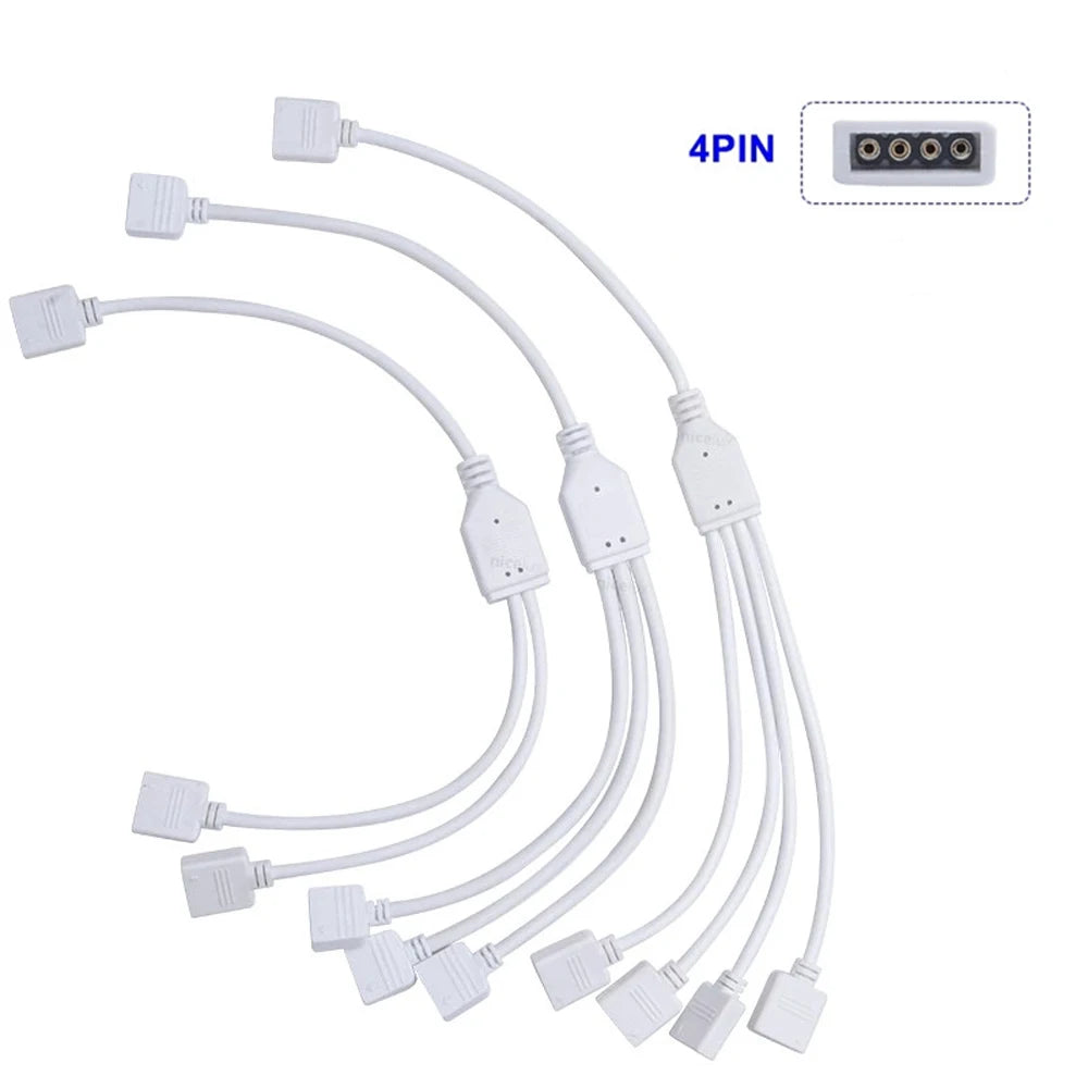 for 5050 3528 Female Connector LED Strip Adapter RGB Extension Cable 4 Pin Splitter Cable RGB Connector 4Pin RGB Splitter Peaceful Pleasures Health and Wellness