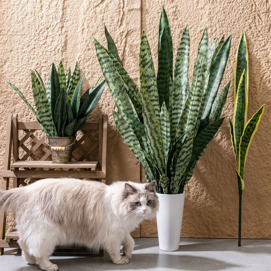 Artificial Snake Plant Silk Decor – Indoor & Outdoor Use Artificial Plant Decor Peaceful Pleasures Health and Wellness