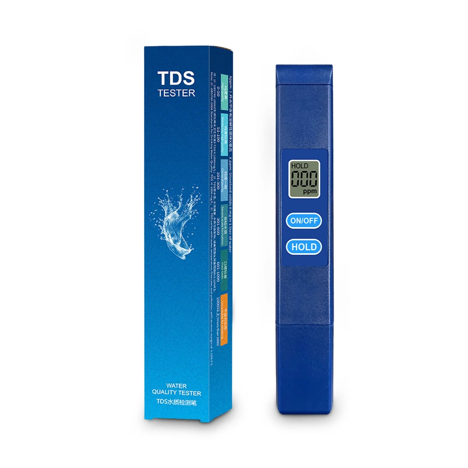 TDS Meter & Water Quality Tester, 0-9990ppm High Accuracy TDS Pen for Drinking Water, Coffee, Home, Aquarium, Hydroponics Peaceful Pleasures Health and Wellness Blue