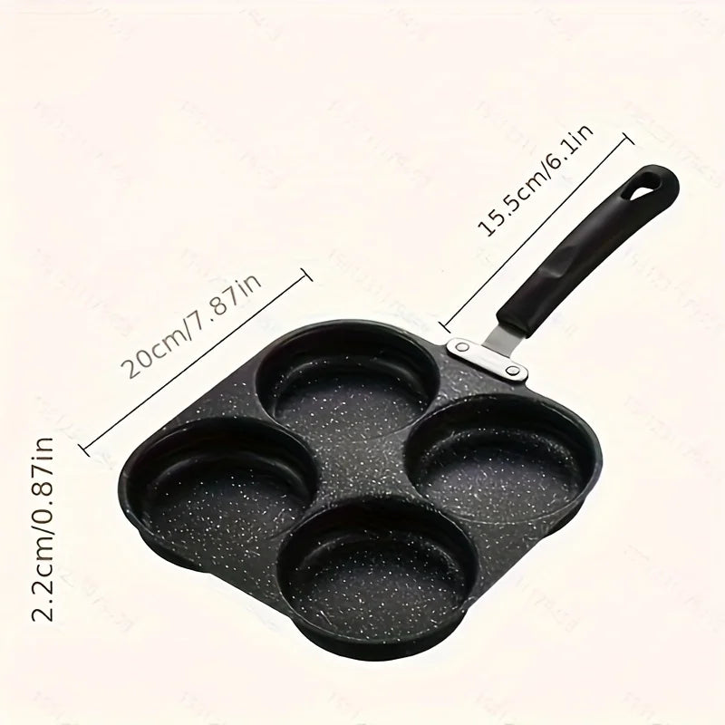 1 Cast Iron Non-Stick Omelette Pan, Pancake and Burger Cooker, Suitable for Gas and Electric Stoves, Multi-Burner Design, Ideal Peaceful Pleasures Health and Wellness