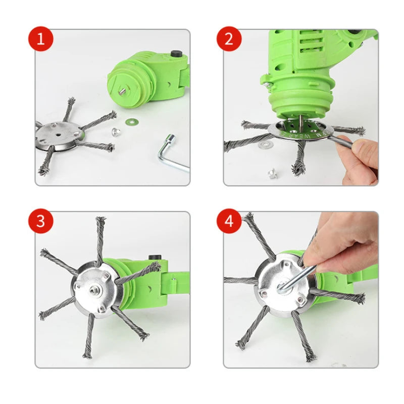 Weed Brush Head Steel Wire Wheel Grass Trimmer Head Removal Moss Rust Lawn Mower Grass Brush Disc Weed Brush Trimmer Heads Peaceful Pleasures Health and Wellness