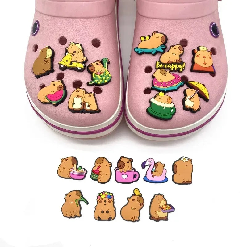 Cute Capybara Shoe Charms – PVC Animal Pins for Kids & Adults