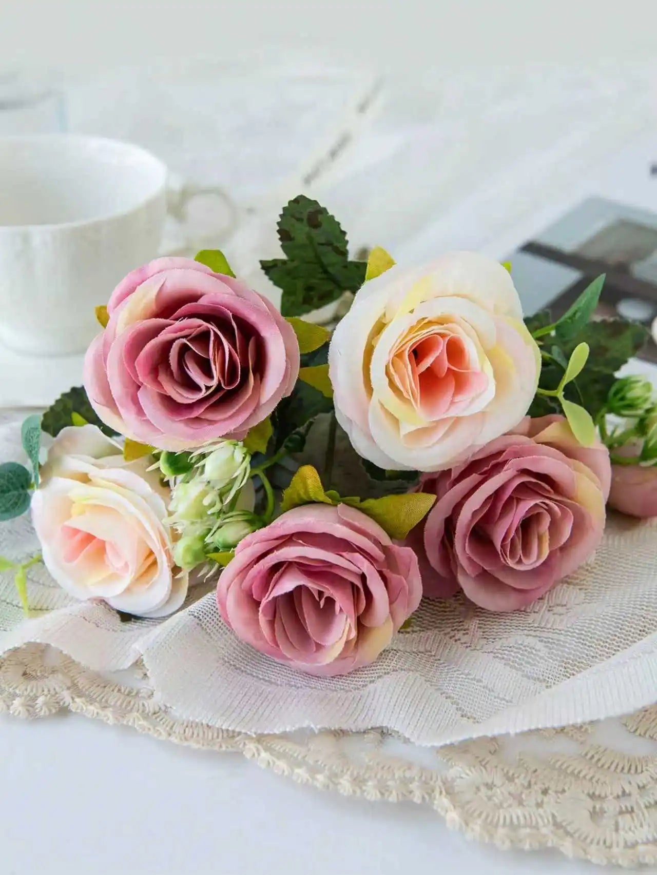 Silk Peony Artificial Flowers Bouquet for Wedding & Home Decor