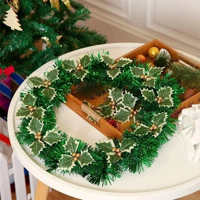 Artificial Christmas Holly Leaves & Red Berries – DIY Wreath Decor