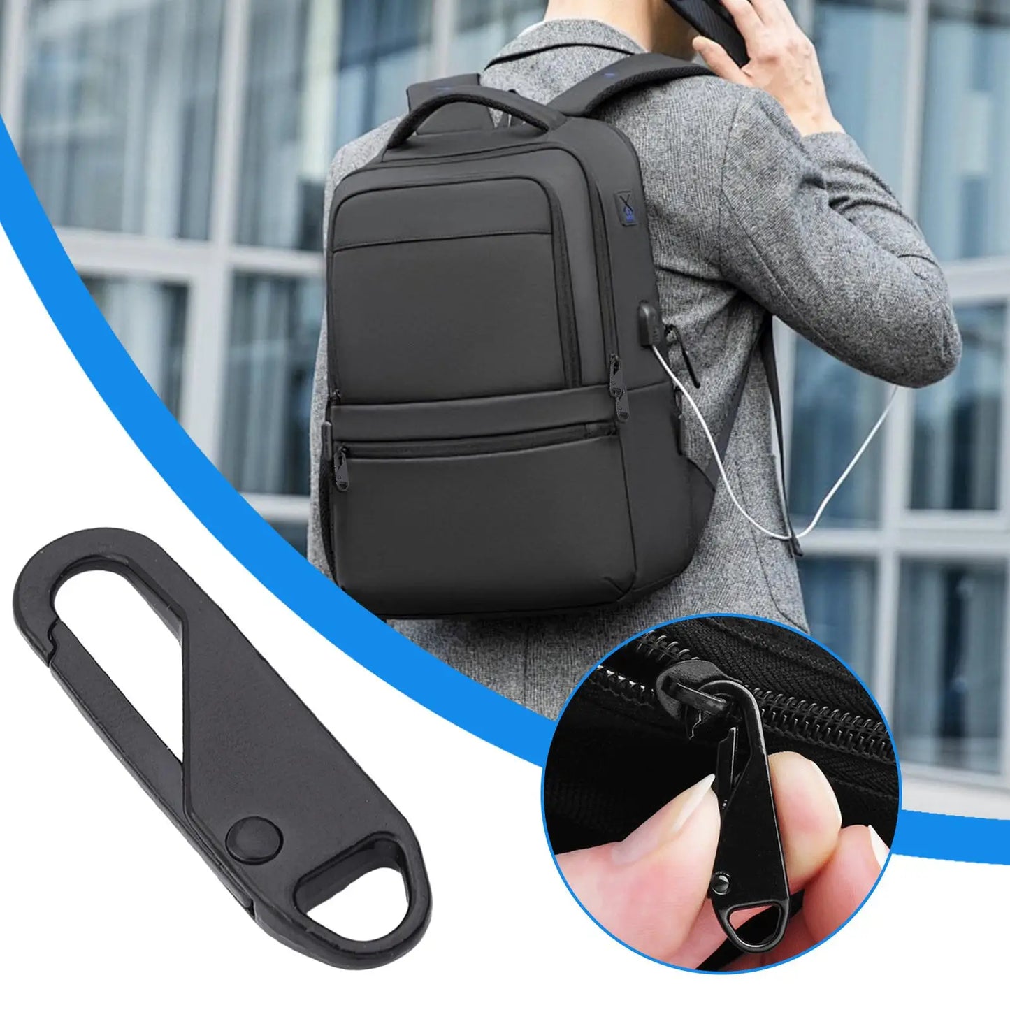 Metal Zipper Pull Replacement for Luggage, Backpacks & Jackets