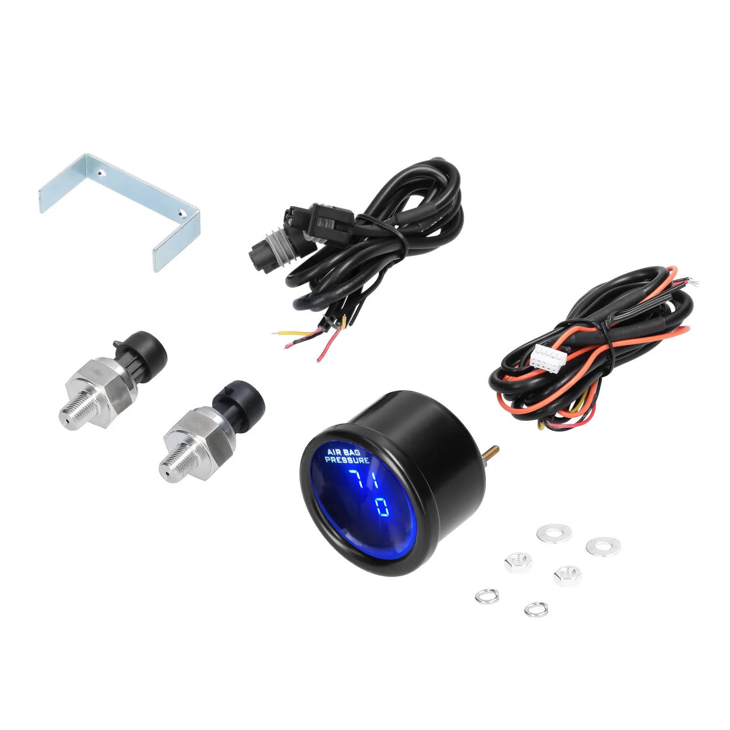 Dual Display LED Air Suspension Gauge 0-220PSI | 2x NPT Sensors