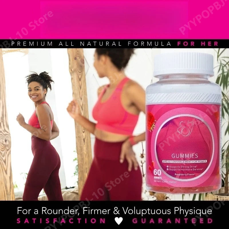Bust Enhancement Gummies for Women – Daily Supplement, 60ct