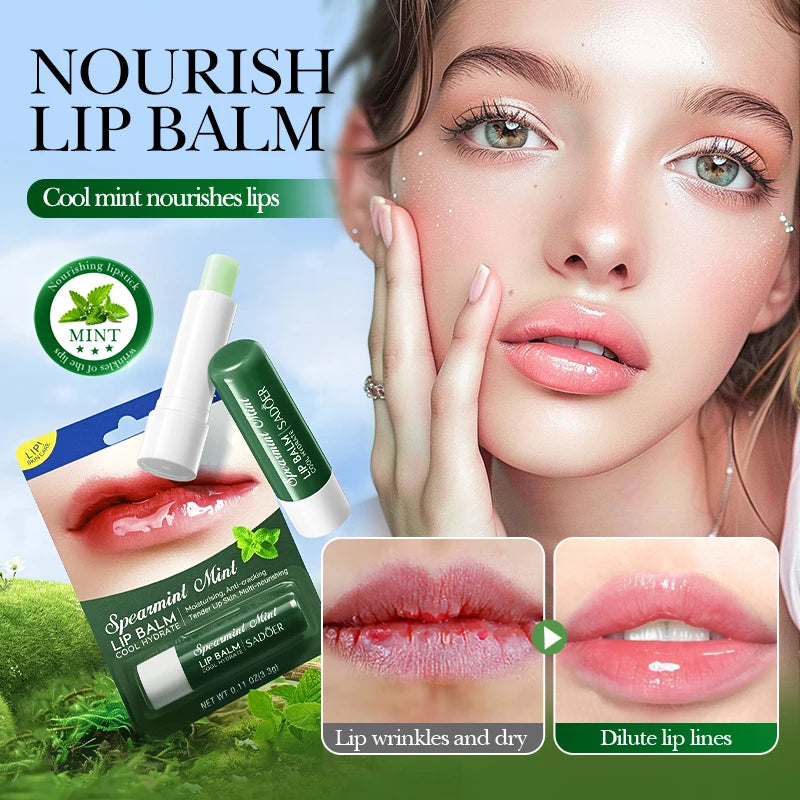 SADOER Moisturizing Lip Balm – Plumping, Hydrating, Anti-Wrinkle Lip Balm Plumper Peaceful Pleasures Health and Wellness Mint