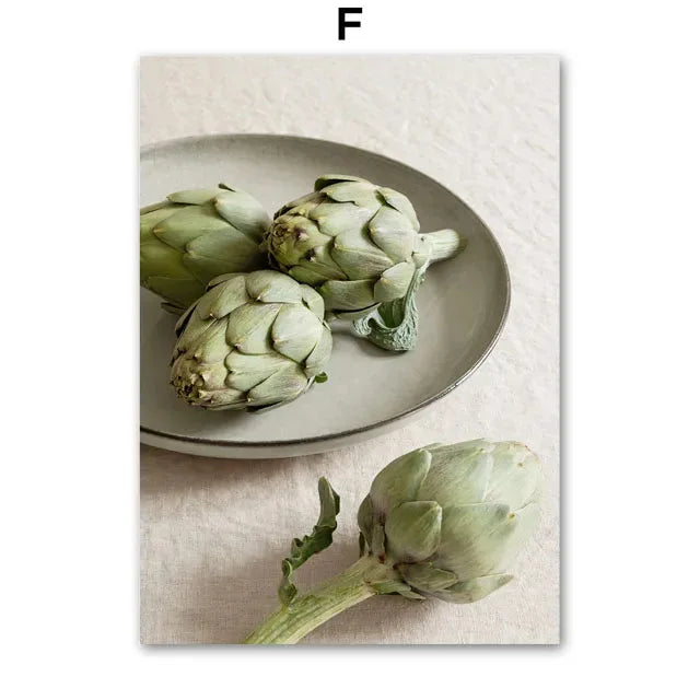 Nordic Olive Tree Canvas Wall Art | Lemon Botanical Print
