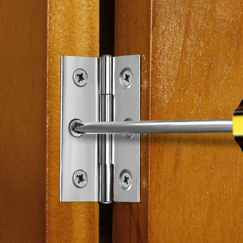 New 10pcs Stainless Steel Door Hinges Cabinet Doors Windows Wooden Box Flat Hinge Home Furniture Hardware Accessories Peaceful Pleasures Health and Wellness
