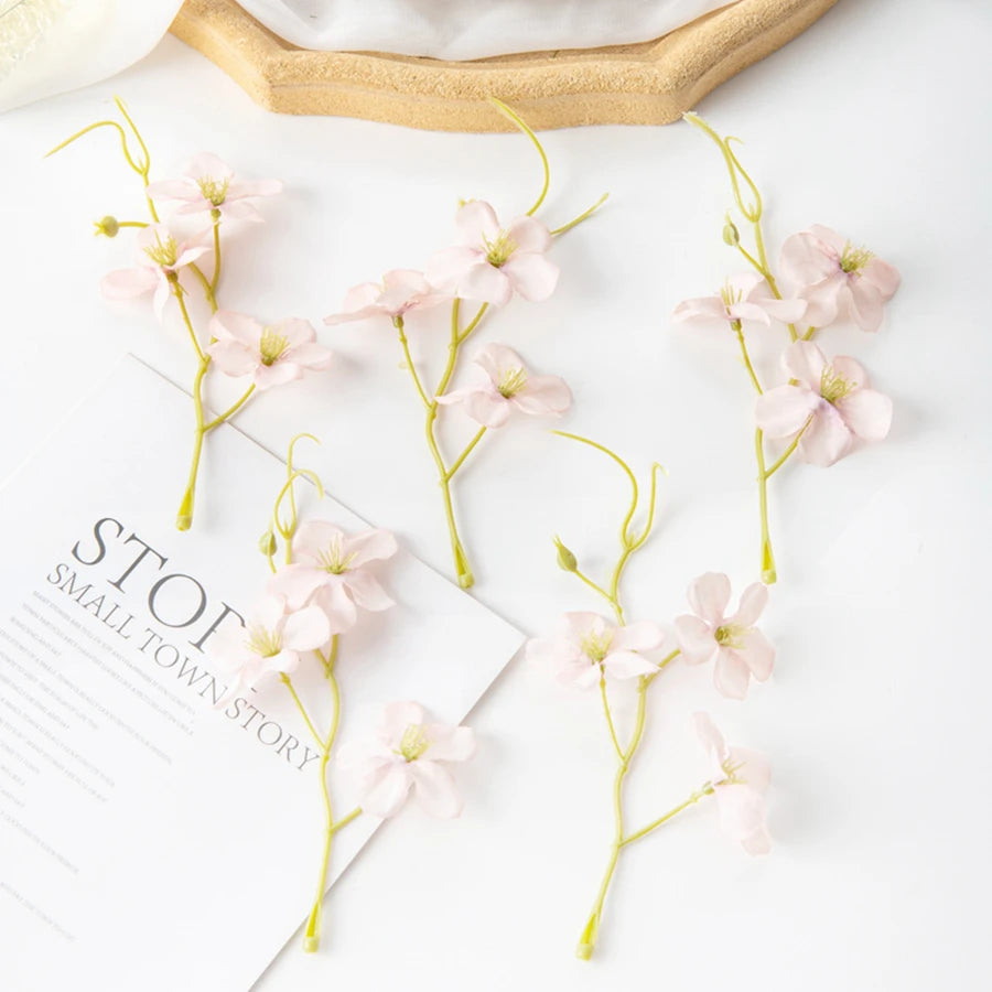 Artificial Silk Plum Blossom Flowers 25/50Pcs – Wedding DIY Decor