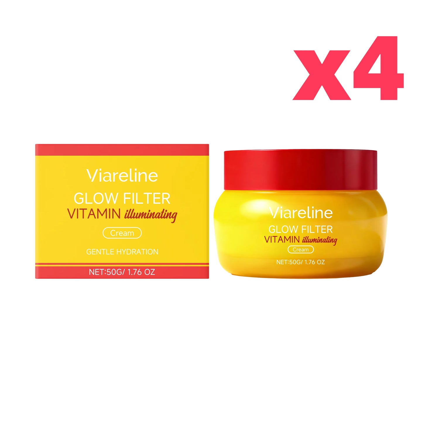 Vitamin Brightening Cream Hydrating Firming Glowing Smoothing Repairing Stabilizing Lighten Melanin Barrier Protection Day Cream Peaceful Pleasures Health and Wellness 50g boxed x4pcs