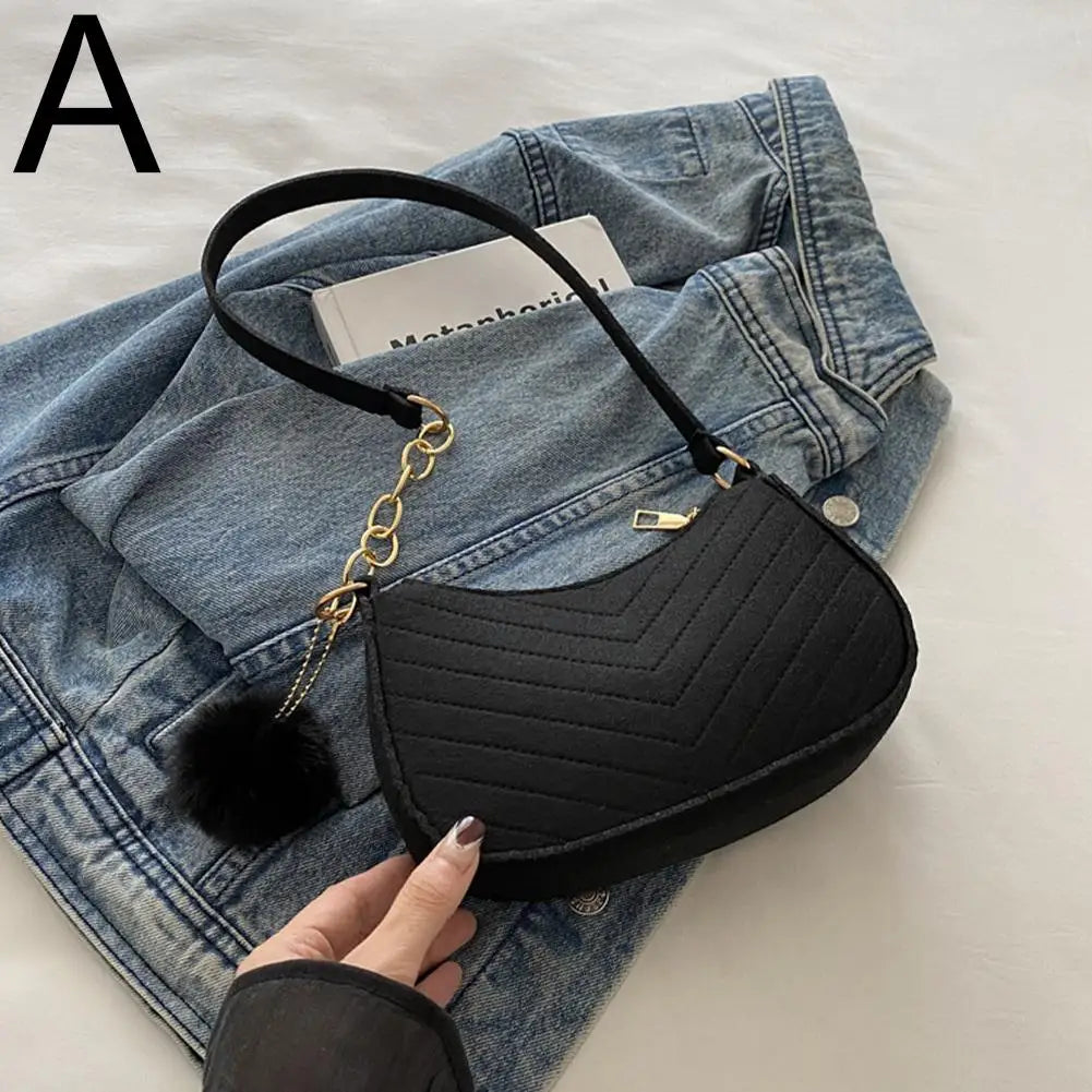 Mini Felt Saddle Bag – Women's Shoulder & Underarm Handbag