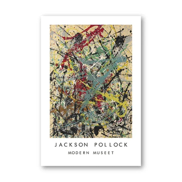 Jackson Pollock Abstract Canvas Wall Art Print | Home Decor Canvas Wall Art Peaceful Pleasures Health and Wellness