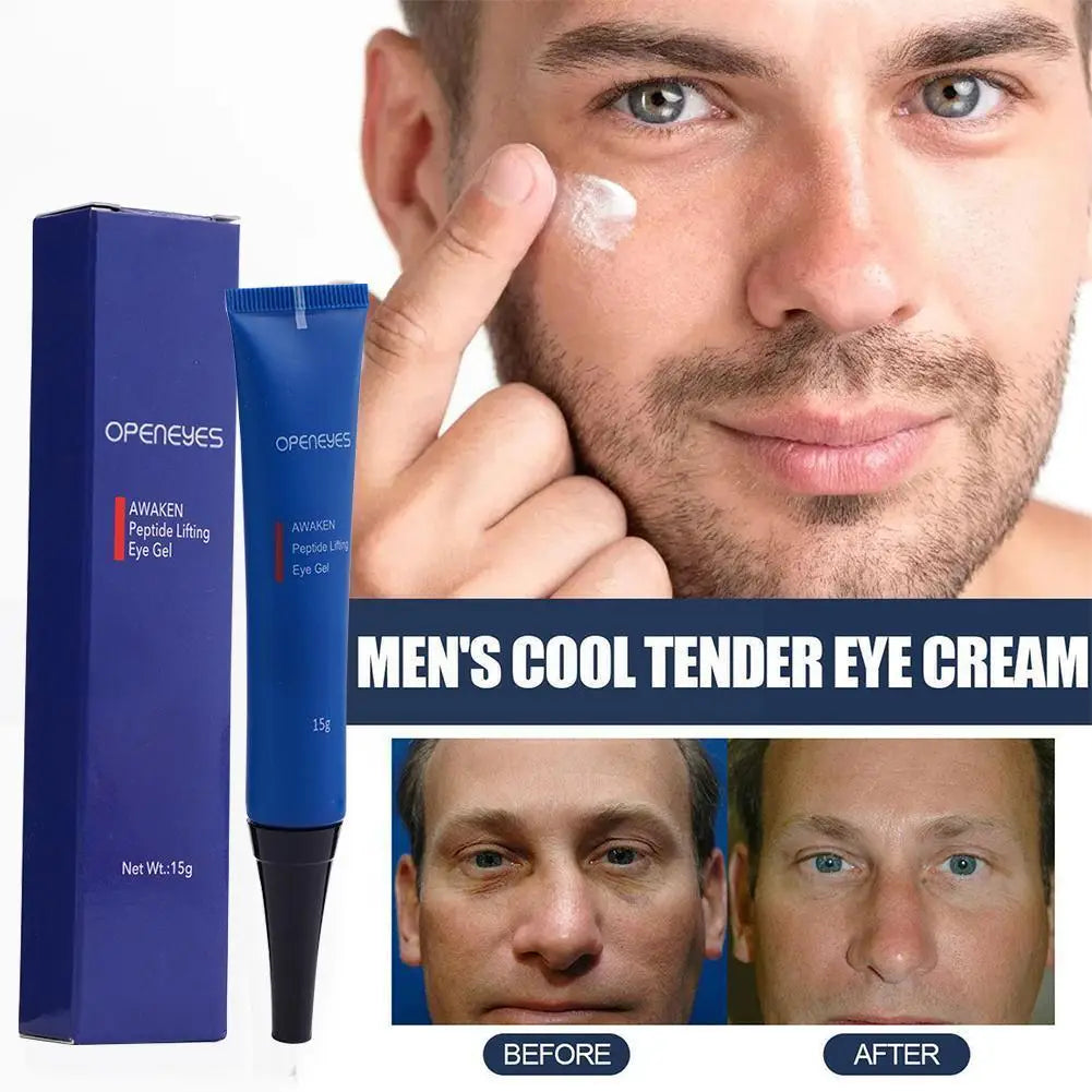 Men's Peptide Lifting Eye Gel 15g – Moisturizing Under Eye Cream for Dark Circles, Puffiness & Fine Lines Peaceful Pleasures Health and Wellness