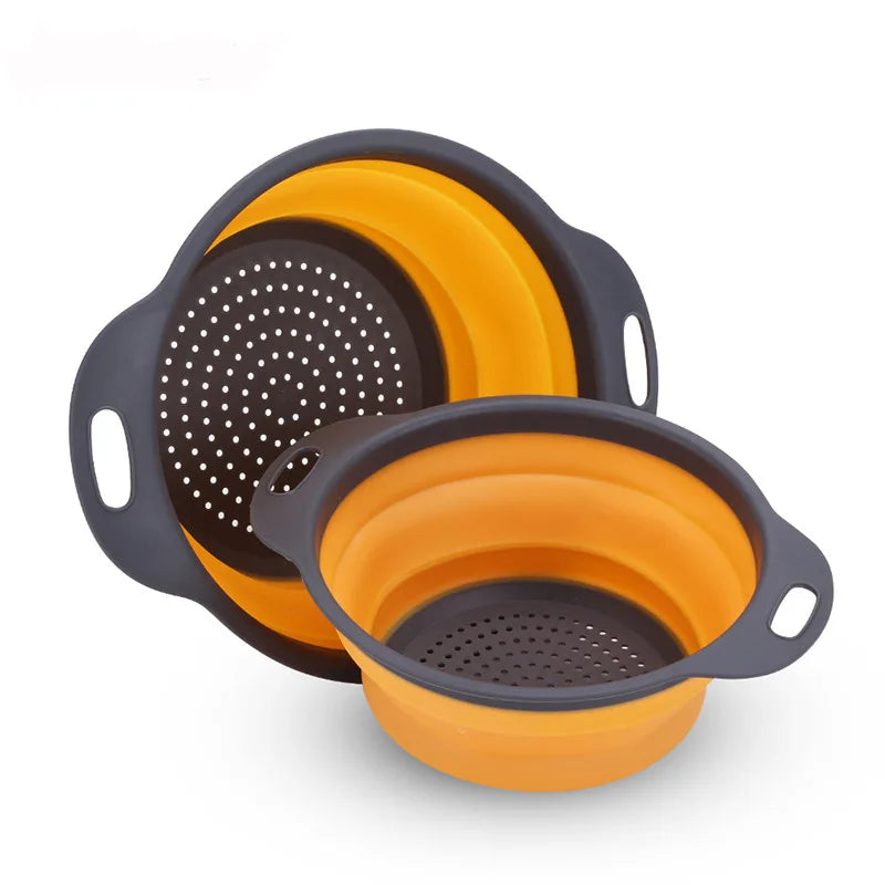 Collapsible Silicone Colander Basket | Fruit & Veggie Strainer