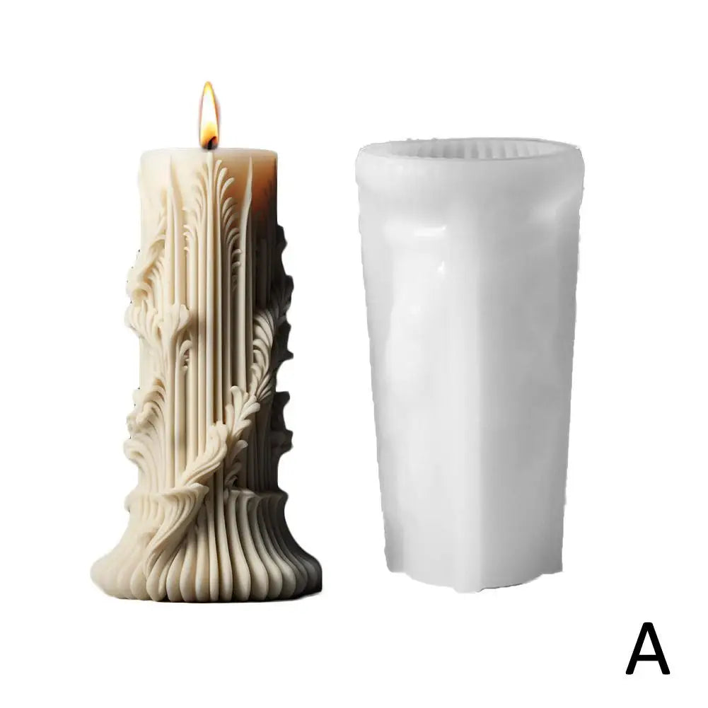 Roman Column Silicone Candle Mold – 5 European Cylinder Styles Silicone Candle Mold Peaceful Pleasures Health and Wellness A One Size