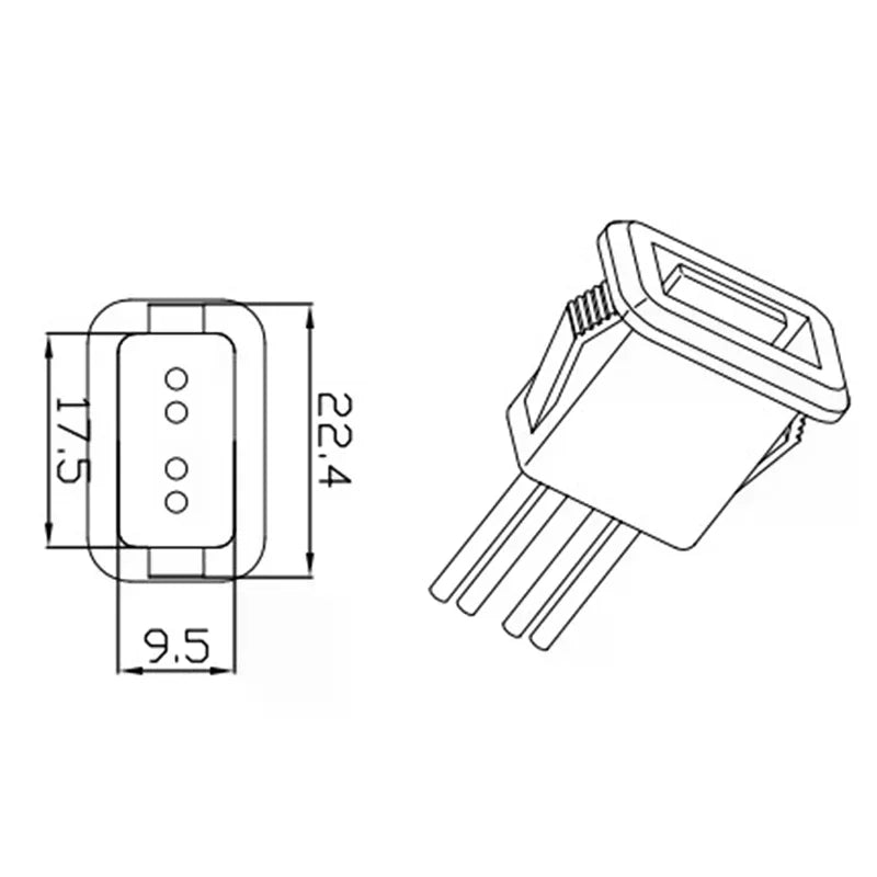 USB 2.0 Female Charging Port Connector with Cable & Socket