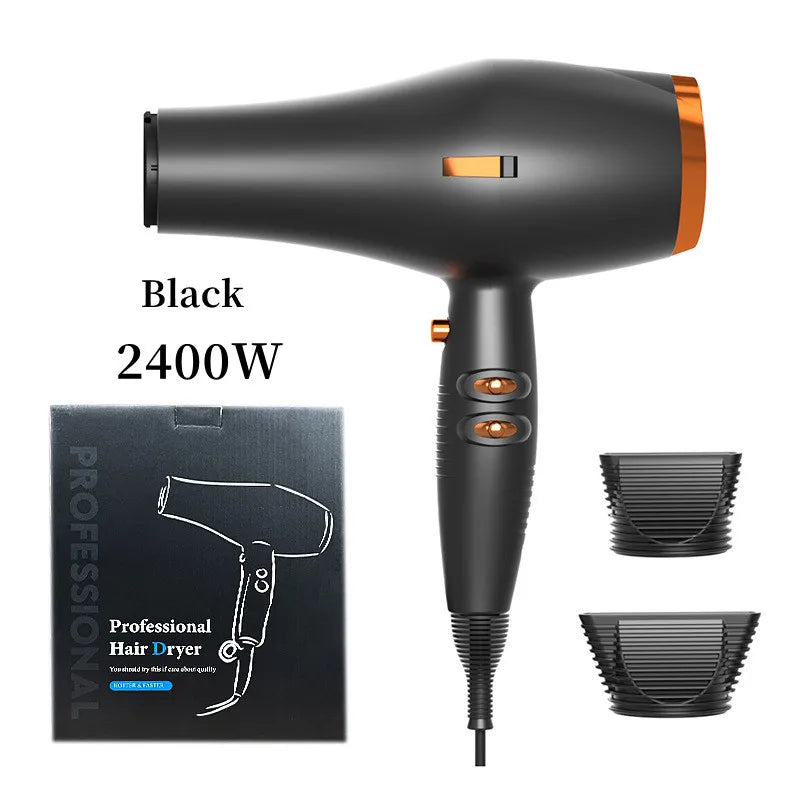 2025 Amazon's Same High-Speed Hair Dryer 2400W High-Power Quick Drying Hair Salon Dedicated Hair Dryer New Product Peaceful Pleasures Health and Wellness Black -2400W EU