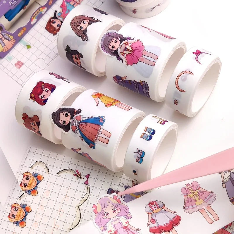 3-Roll Cute Cartoon Sticker Tape | DIY Scrapbooking Stickers