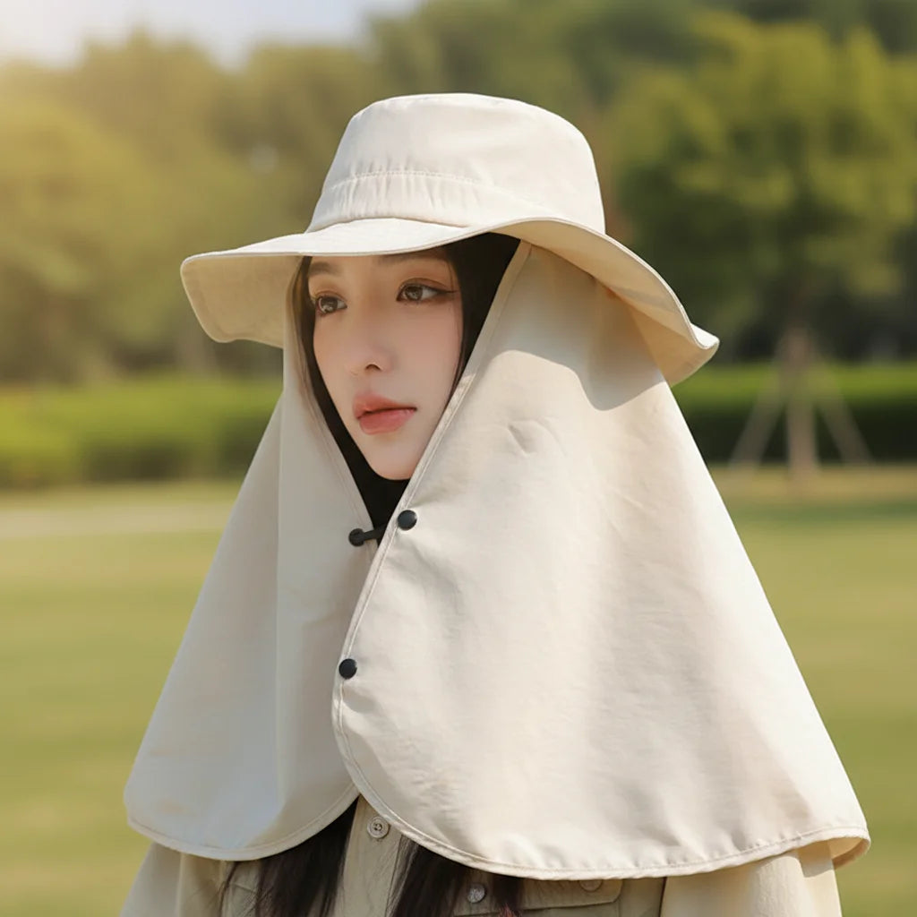 Women Sun Protect Hat Wide Brim UV Protect Outdoor Fishing Hat Adjustable Lightweight for Summer Peaceful Pleasures Health and Wellness