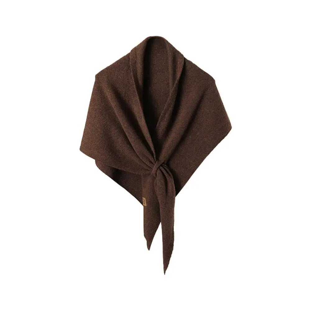 Women's Knitted Triangle Shawl Scarf – Warm Wool Blend Wrap Knitted Shawl Scarf Peaceful Pleasures Health and Wellness Coffee One size