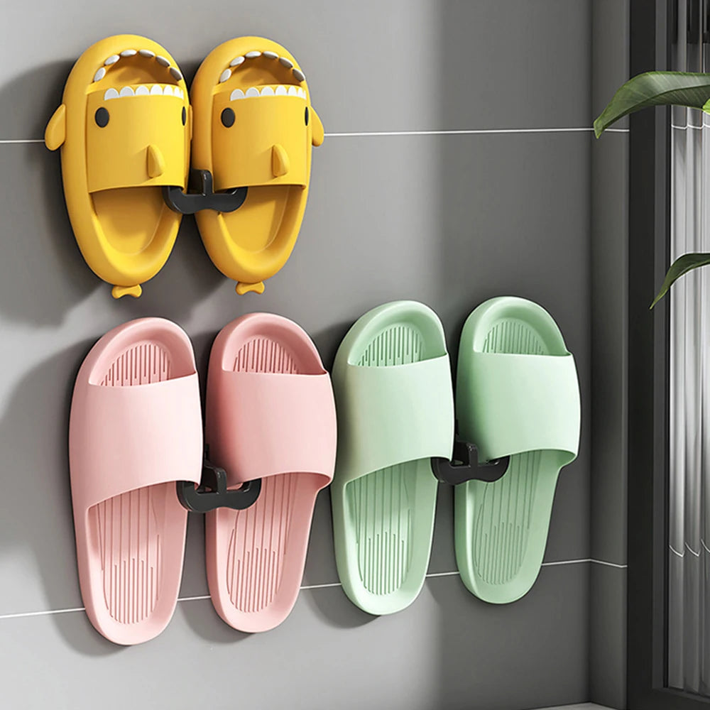 U-shaped Slipper Rack Wall Mounted Perforated Toilet Drainage Storage Rack Bathroom Wall Storage Sandal Rack Bathroom Peaceful Pleasures Health and Wellness